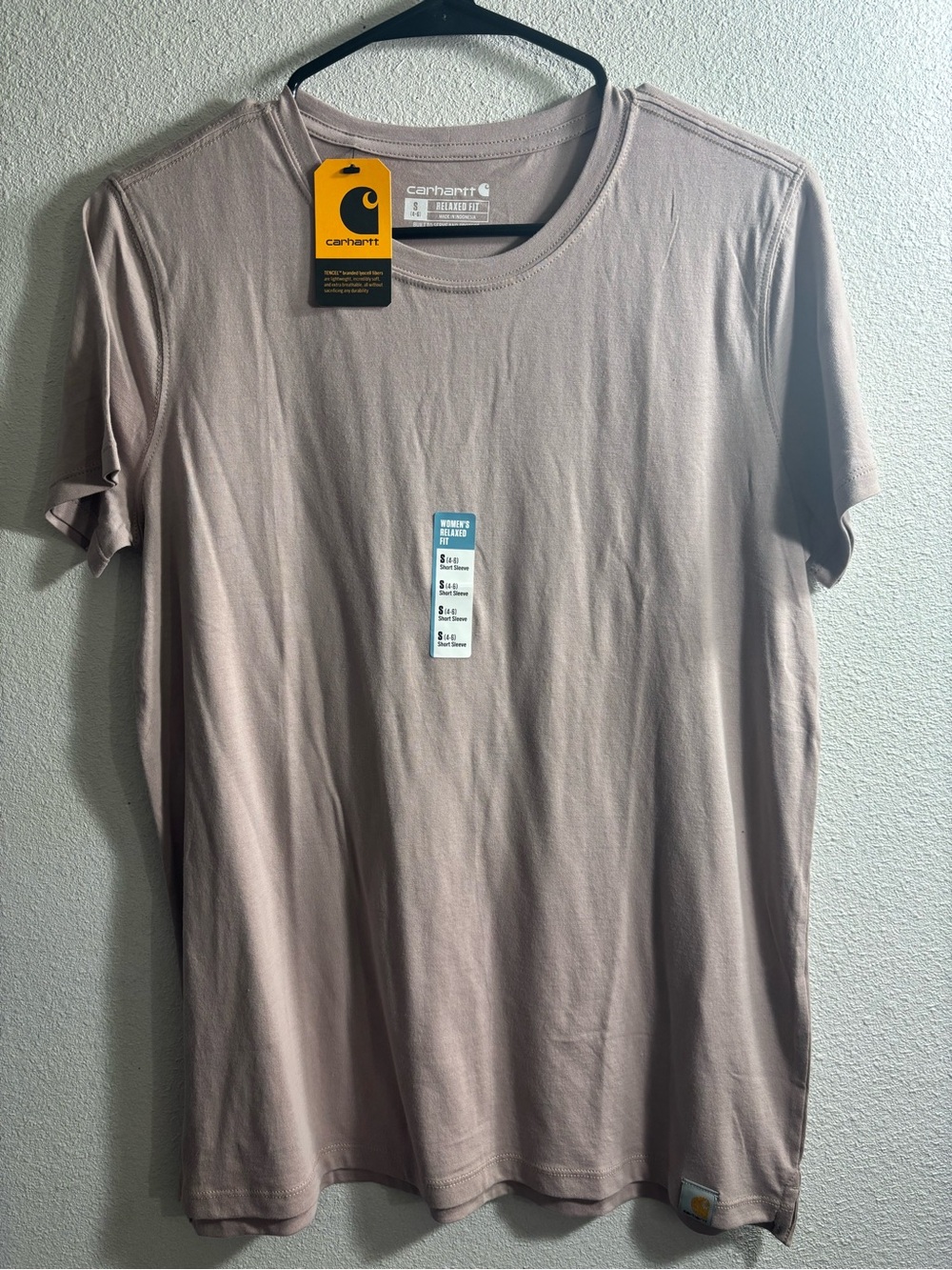 Carhartt Women’s Size Small Light Tan Lightweight Short-Sleeve Crewneck T-Shirt